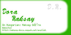 dora maksay business card